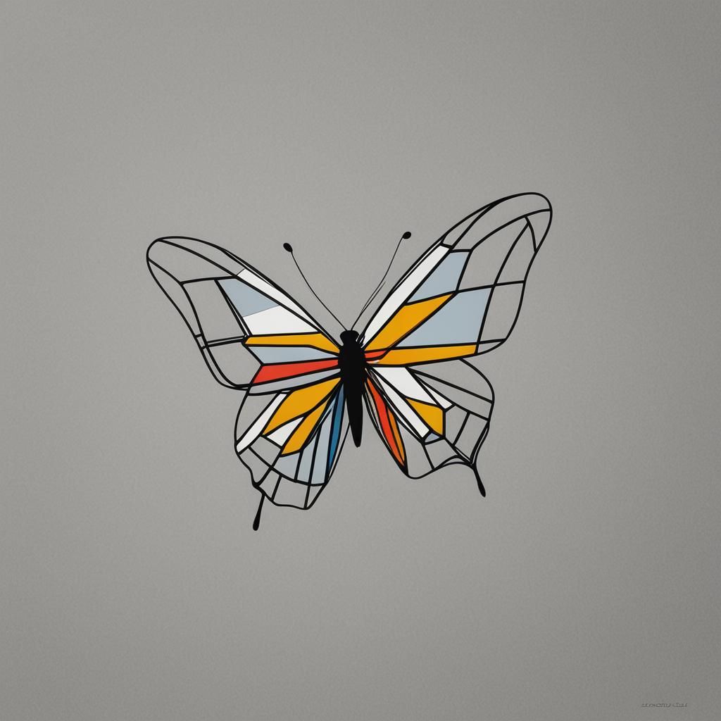 Geometric Butterfly Tattoo Design in Minimalist Style