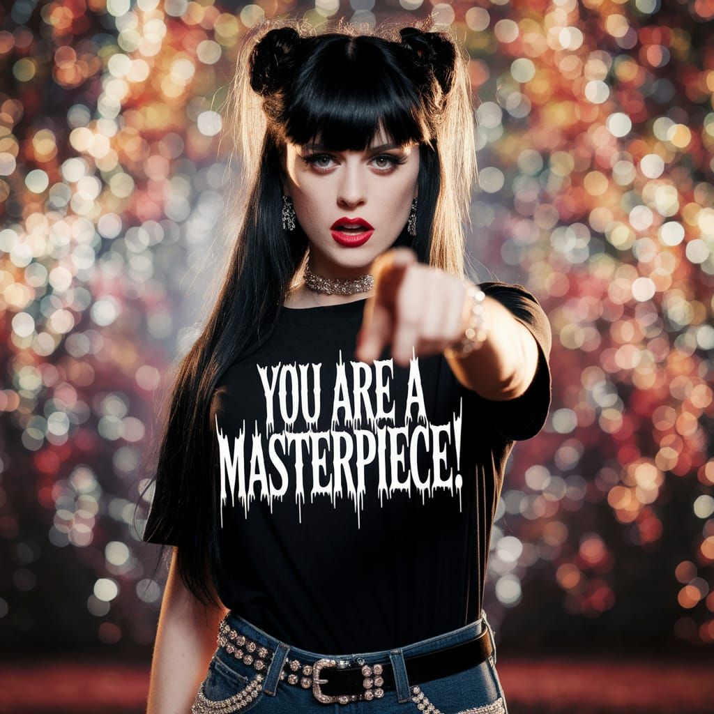 Stunning Young Woman in Dramatic Pose with Intricate Backgro...