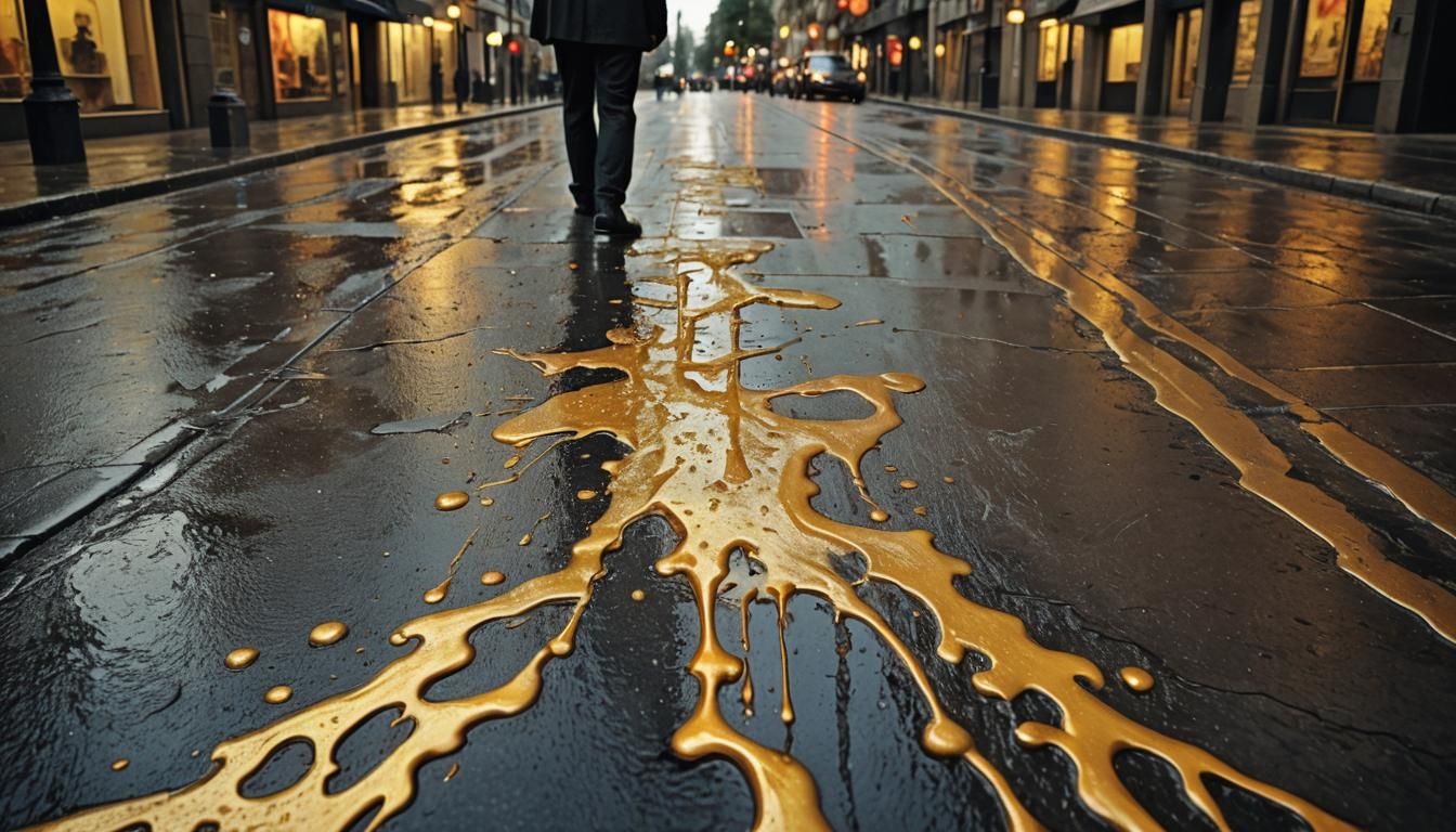 Melting Cityscape in Surrealist Style