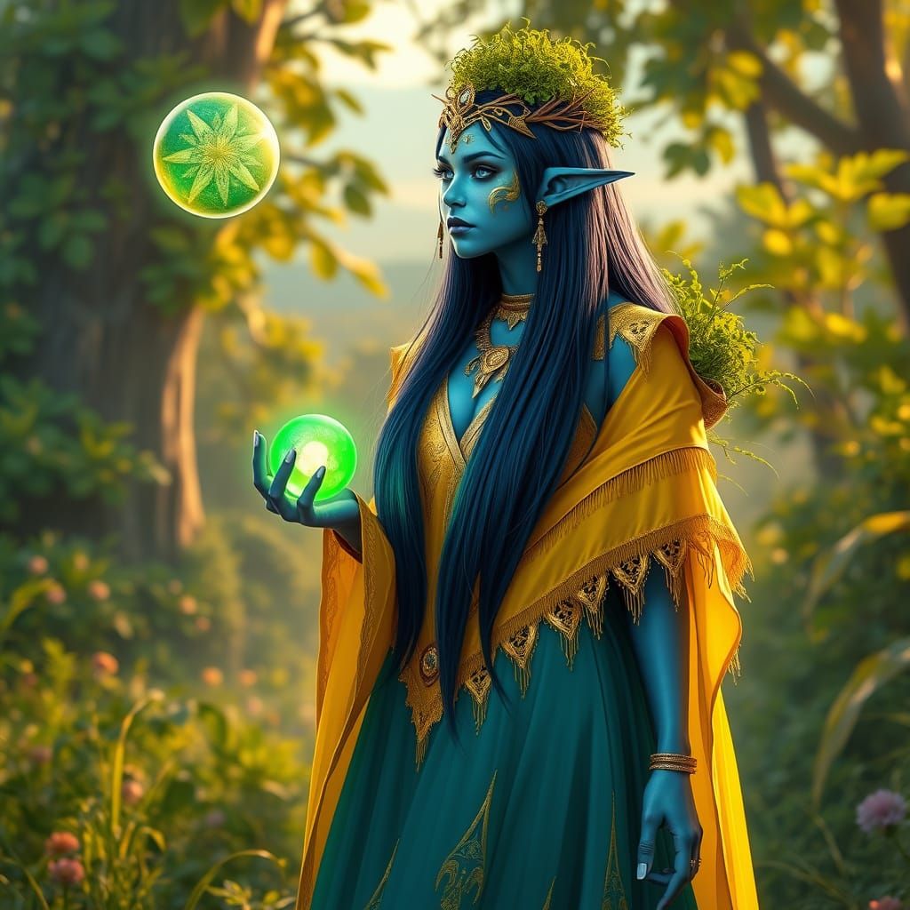 Mystical Goddess of Life Stands Proud in a Realm of Vibrant ...