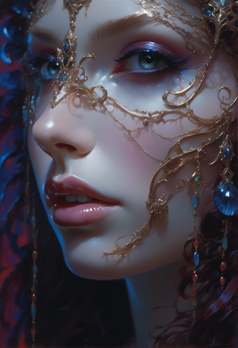 Ornate Wood Elf Portrait in Hyperrealistic Style