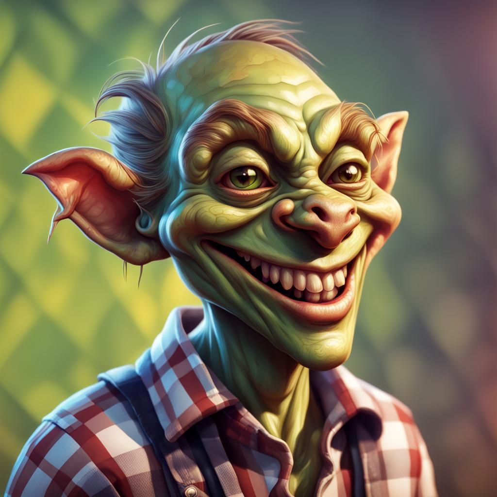 Hyperrealistic Goblin in Splash Art Style