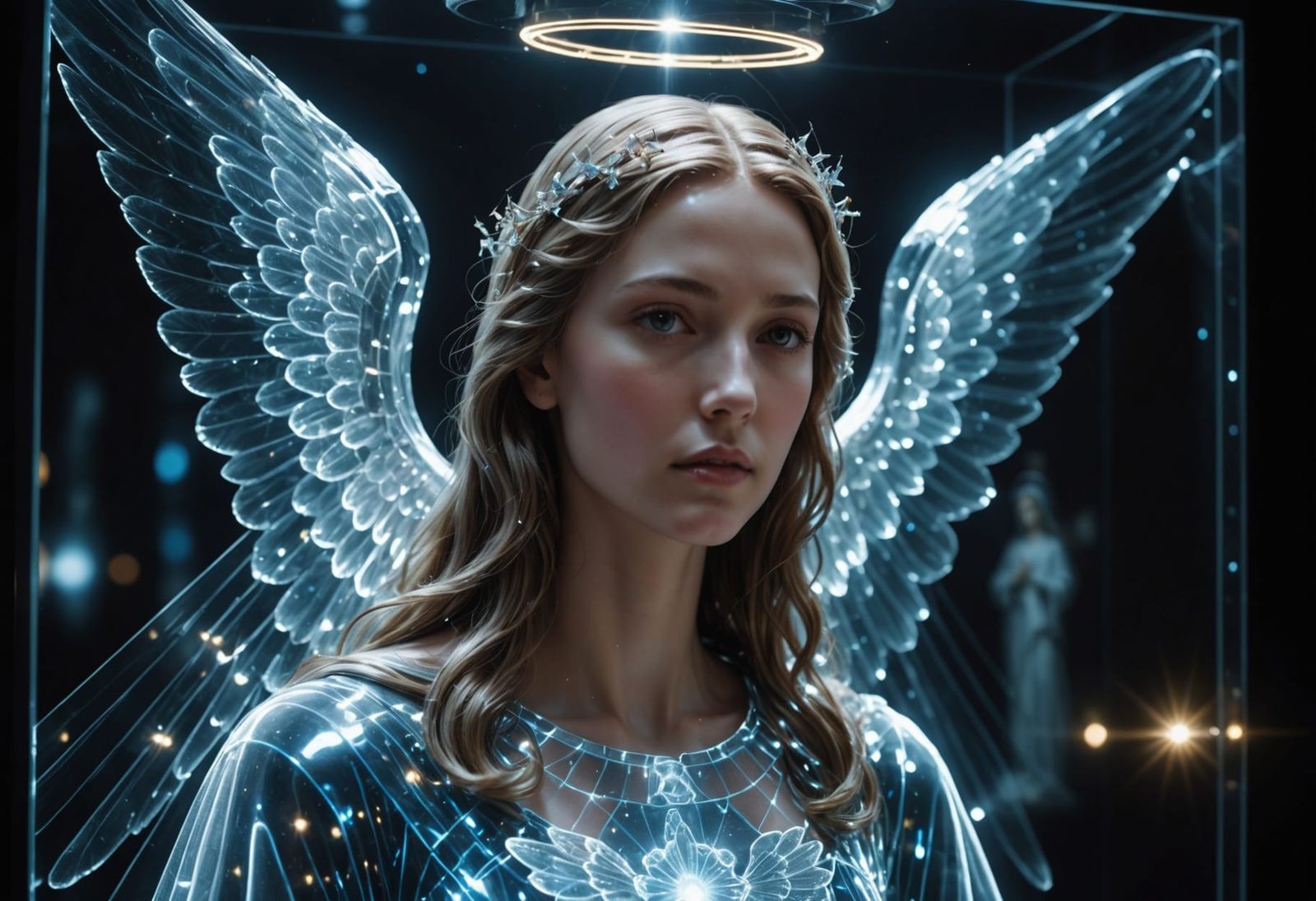 Cyber Holographic Angel Visits the Virgin Mary