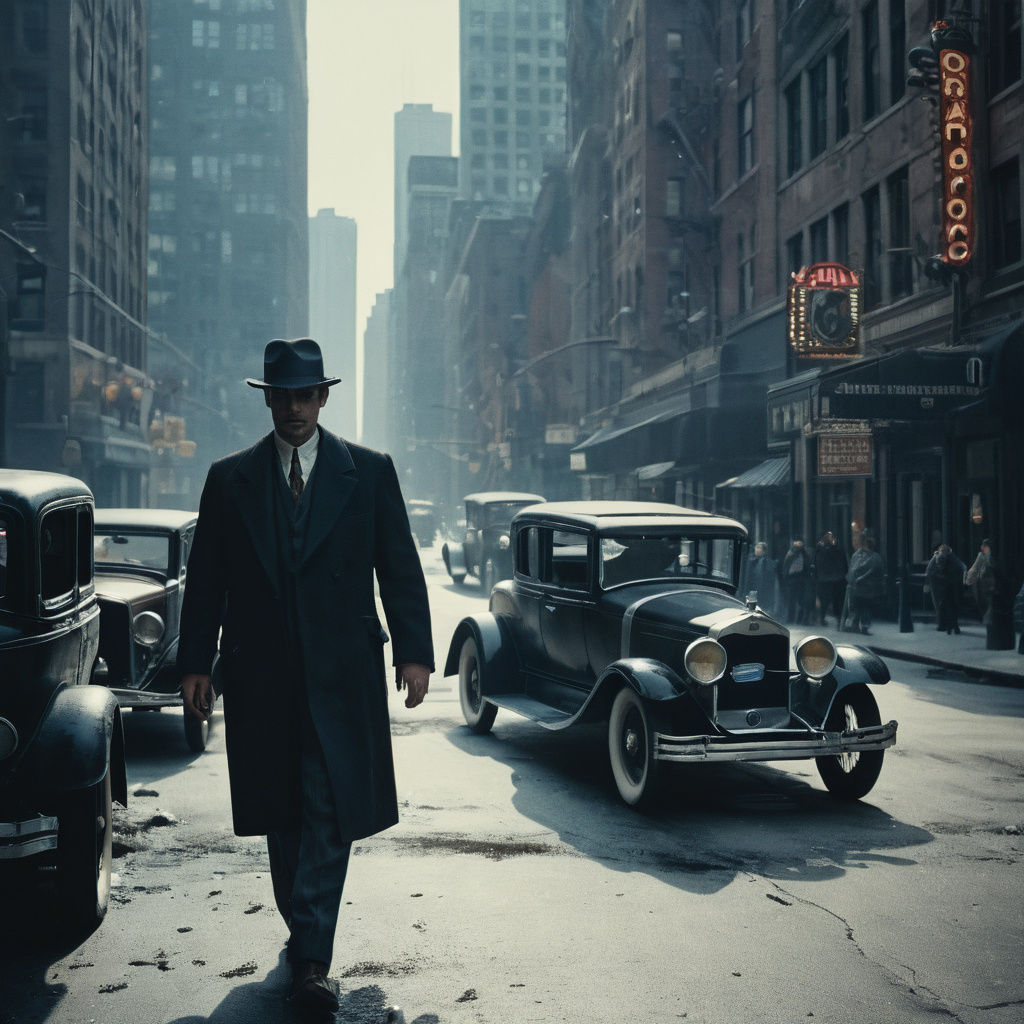 1920s Chicago Gangster Epic Film Still in Cinematic Style