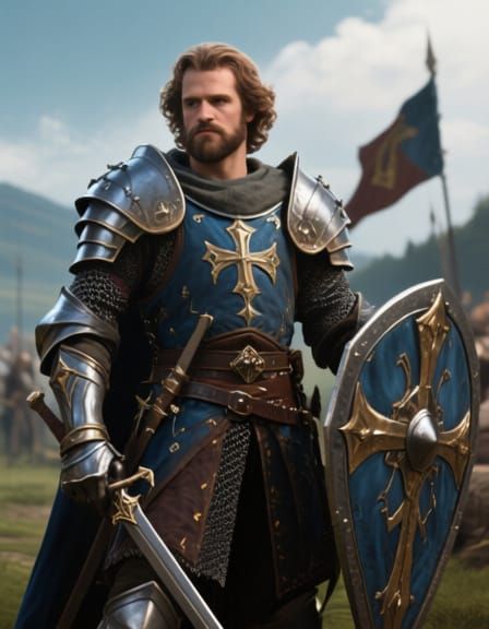 Medieval Warrior in Fantasy Armor