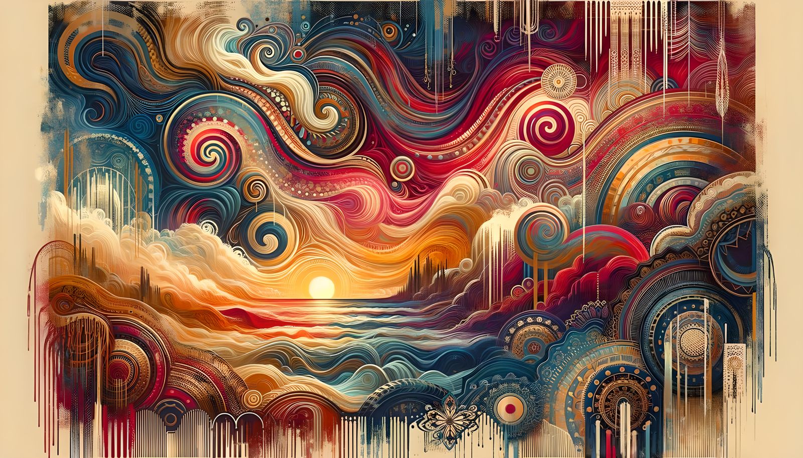 Boho Style Abstract Sunset Poster