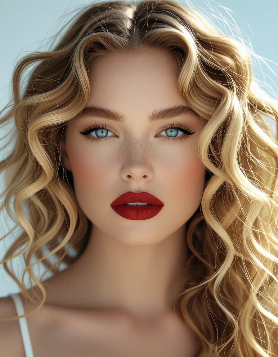 Ethereal Woman Close-Up With Detailed Features