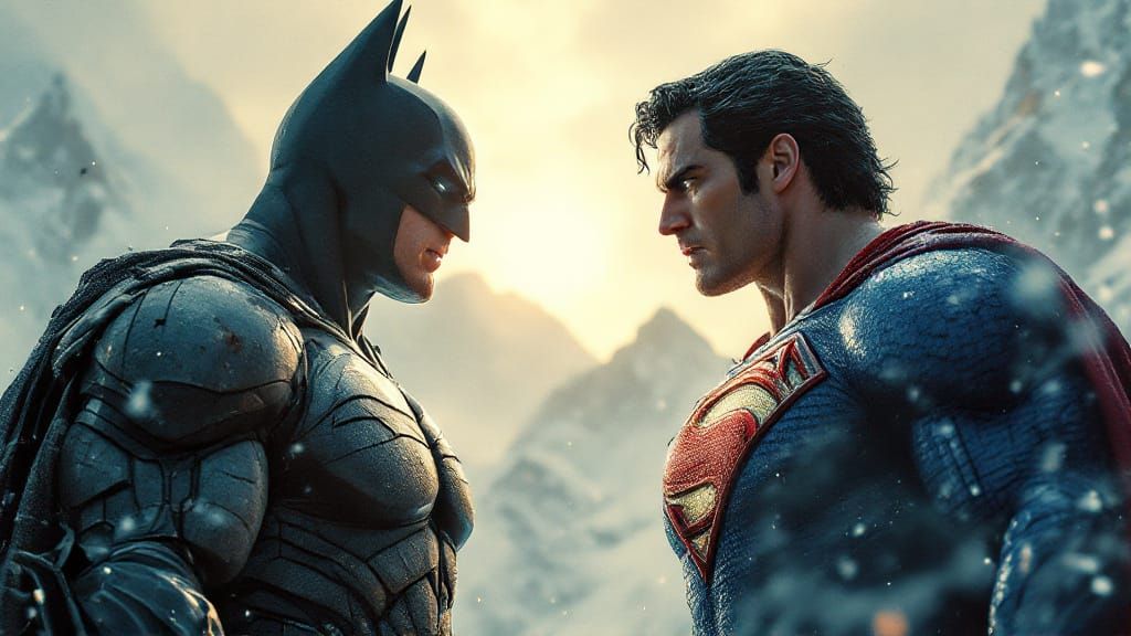Batman and Superman Face-Off on Mount Everest