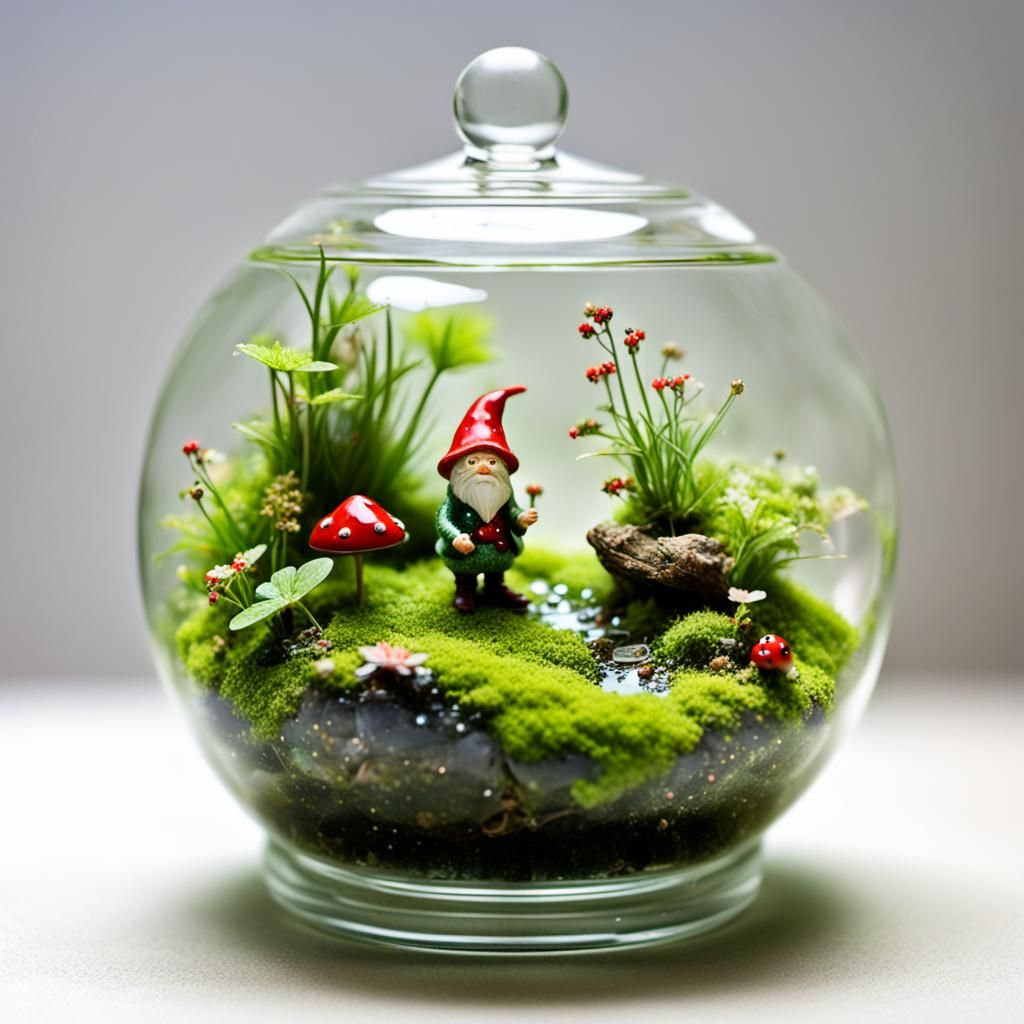 Enchanted Terrarium: Gnome, Fairy, and Moss Garden
