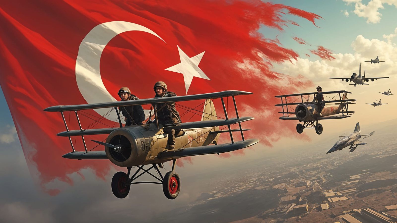 Turkish Aviators Soar Above Ankara in Vintage and Modern Air...