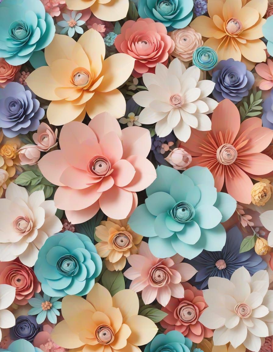Vibrant Paper Flower Bouquet in Pastel Colors