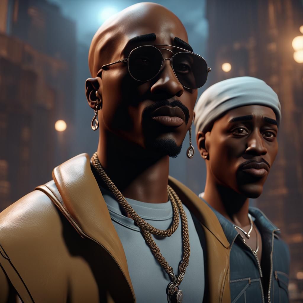 Tupac and Biggie Smalls as Ghosts: 3D Game Art