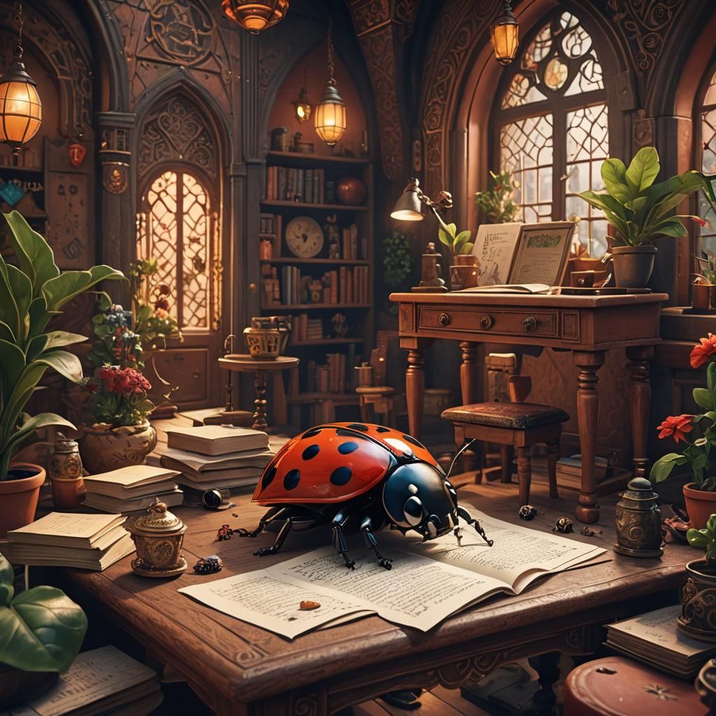 Cozy Moroccan Home: Grandfather and Ladybug Writing Stories