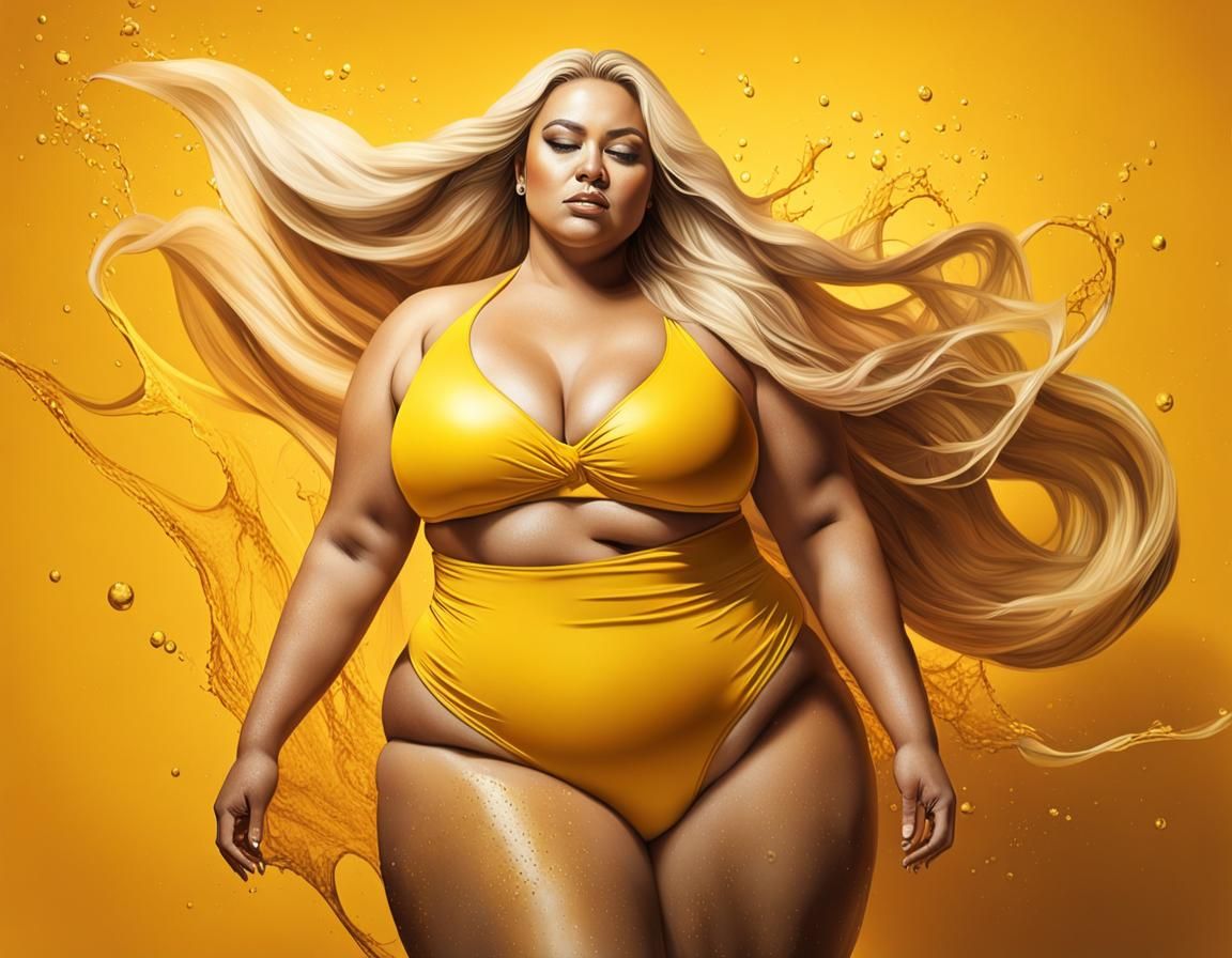 Curvaceous Woman in Bikini: Hyperrealistic Digital Art