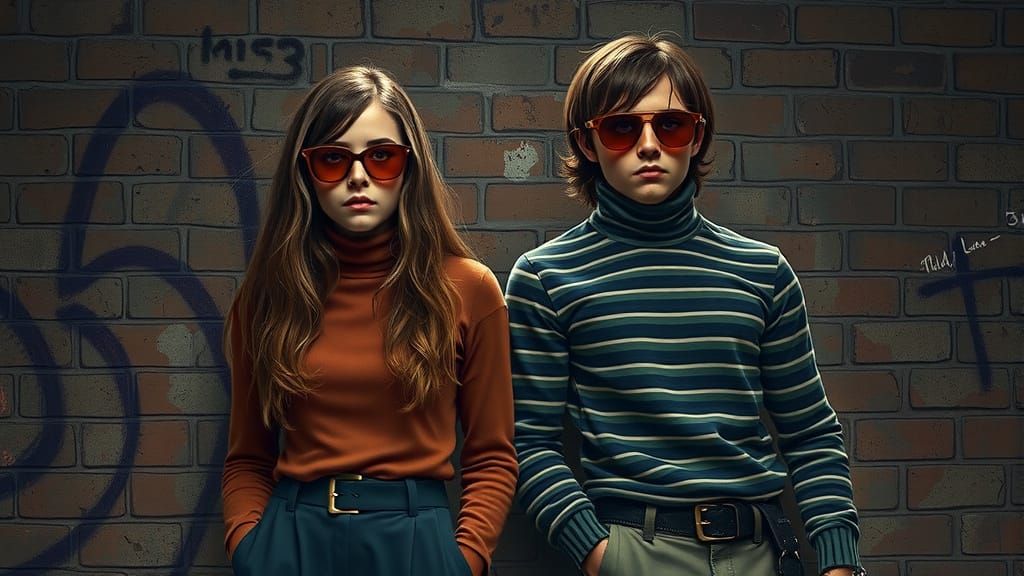 80s Couple in Hyperrealistic Style