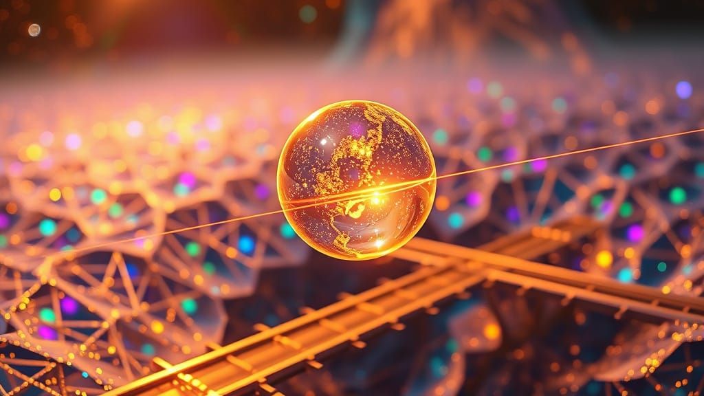 Quantum Realm Orb with Iridescent Ripples in Sci-Fi Style