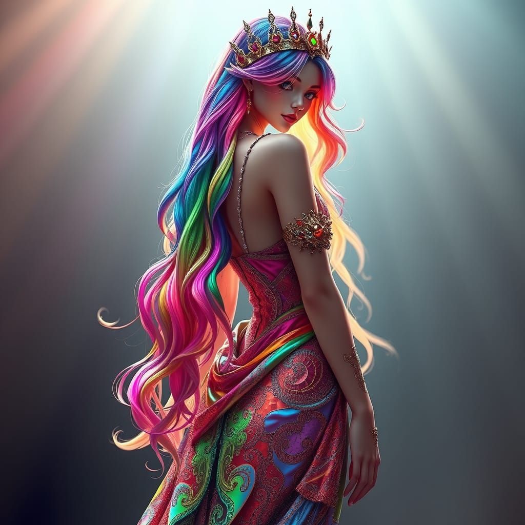 Goddess of Pride in Vibrant, Iridescent Glory