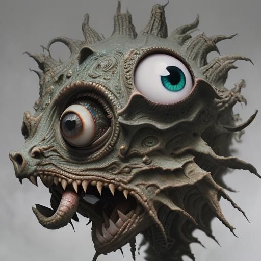 Cryptid Dork Chewing Eyeball: Epic Digital Painting