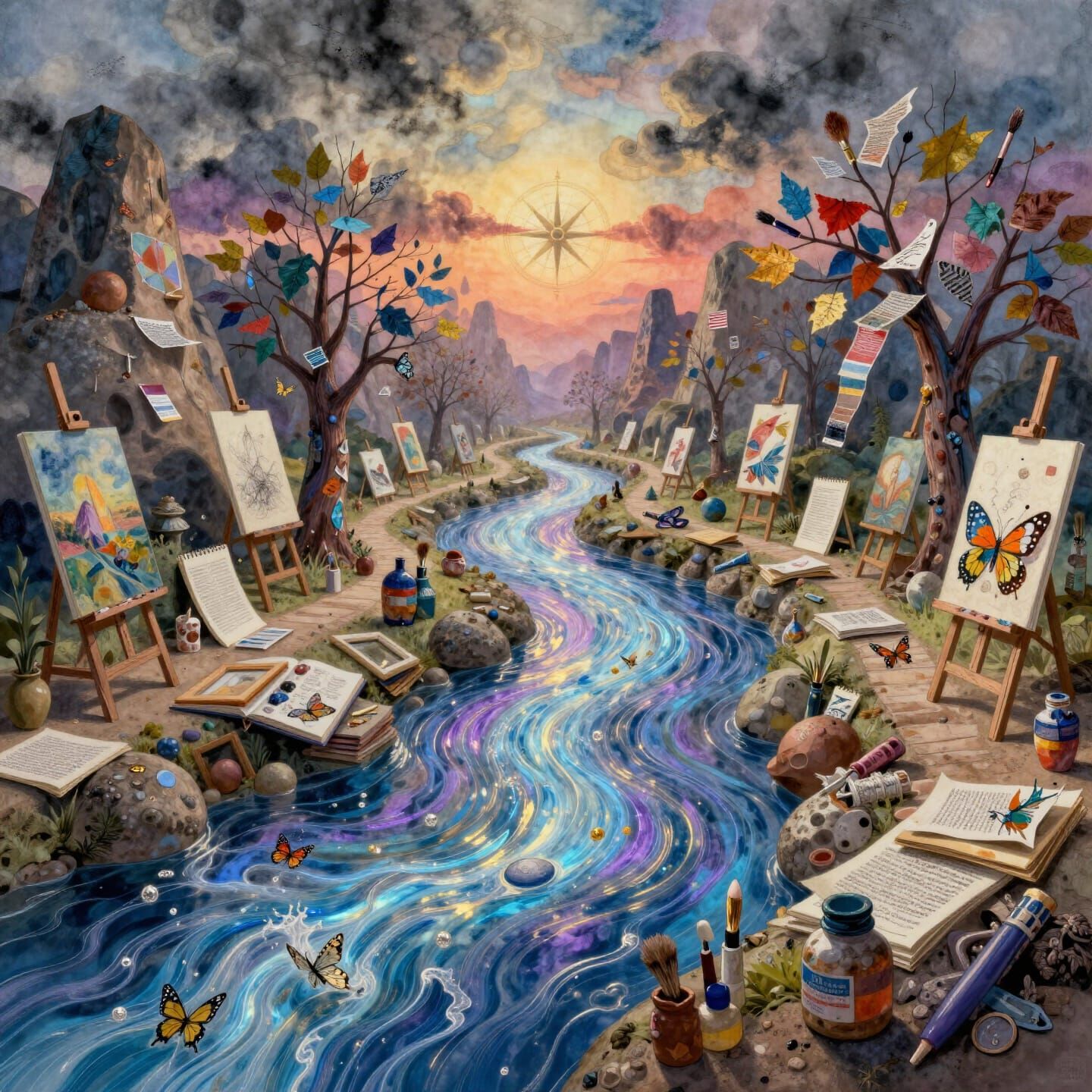 Surreal Abstract Landscape of Creative Flow