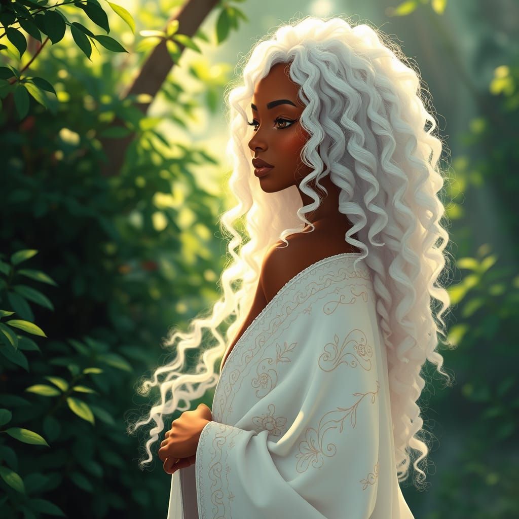 Golden Goddess in Serene Nature