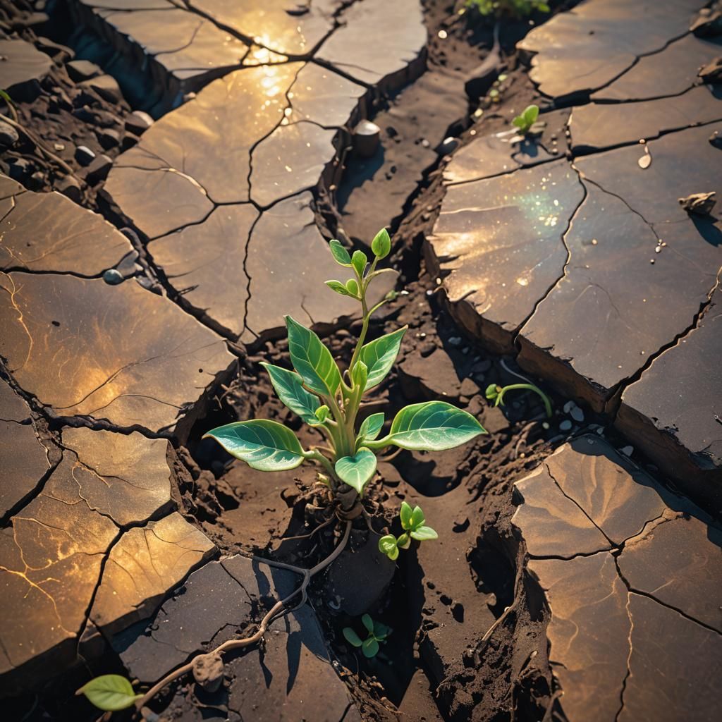 Visionary Sprout in Post-Apocalyptic Landscape