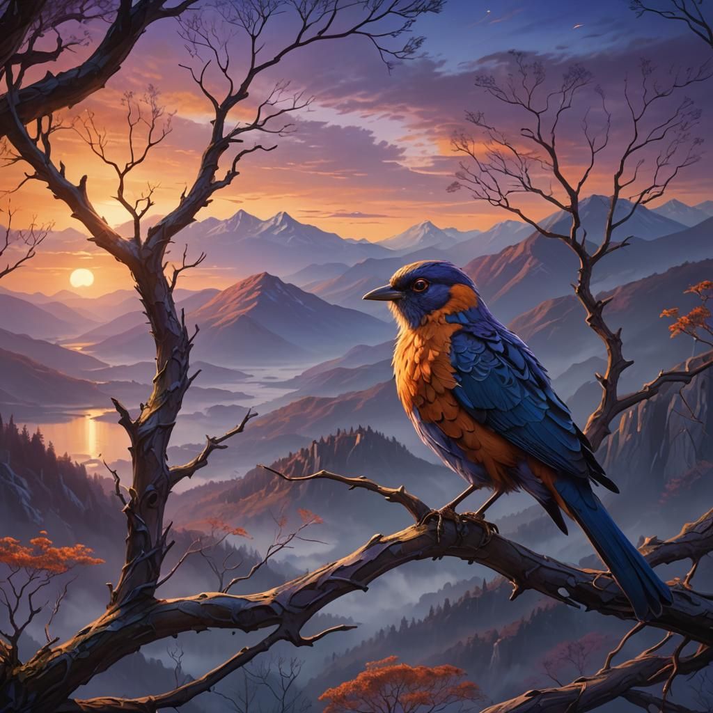 Hobart Bird Watching Mountain Sunset