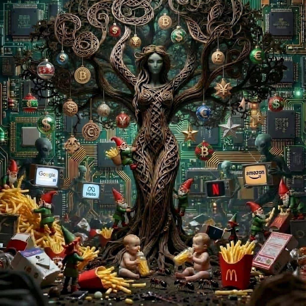 Celtic Tree of Life Meets Fast Food Waste