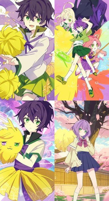 Japanese Male High School Cheerleader in Anime Style