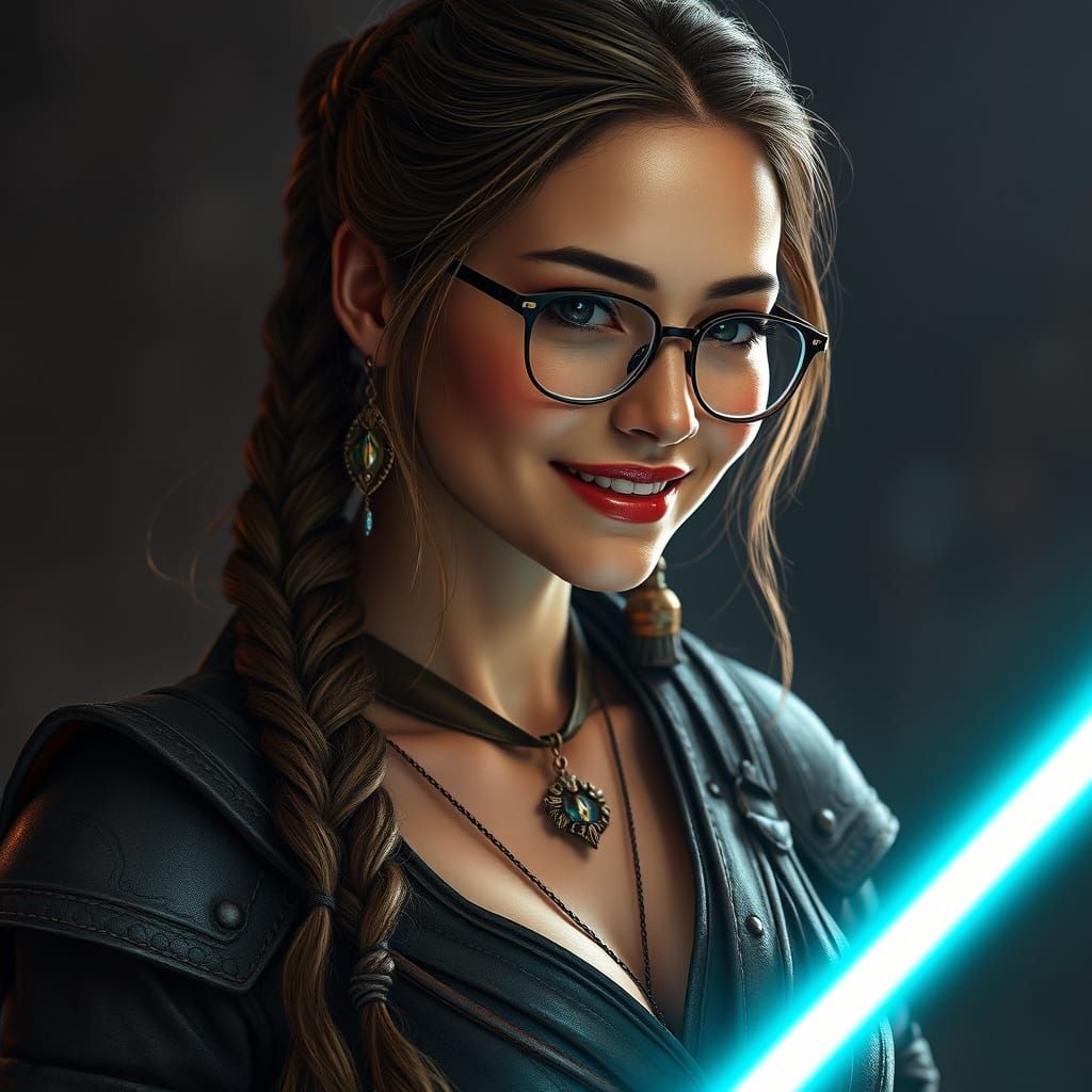 Jedi Master in Dark Fantasy Cinematic Style