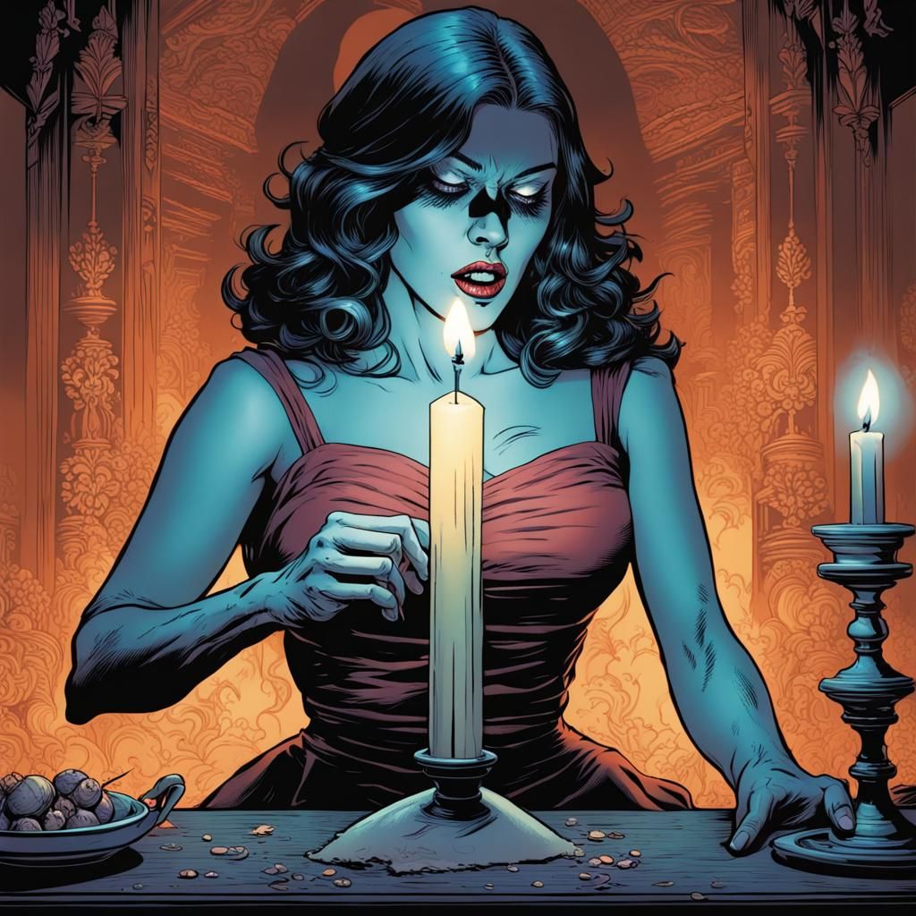 Spooky Woman: Comic Book Art Style