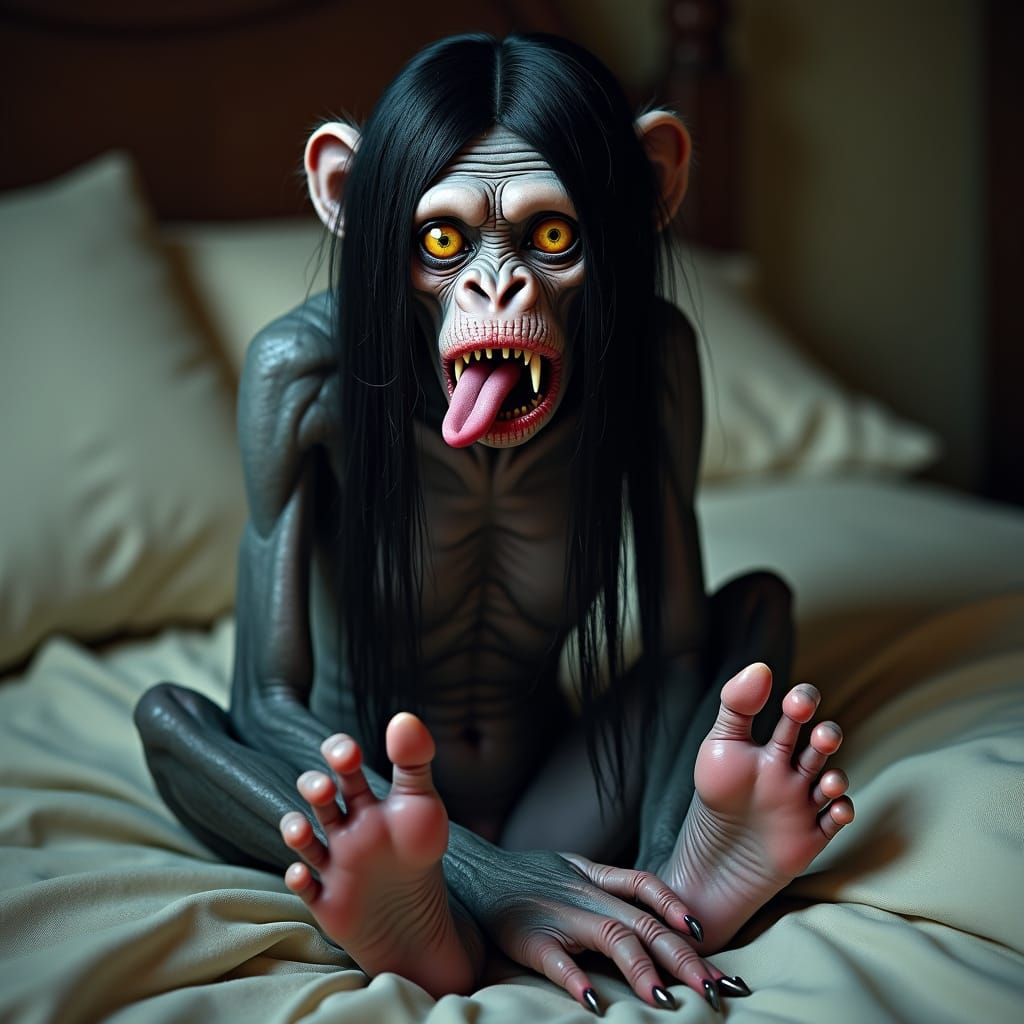 Zombie Monkey in Biomechanical Grotesque Style