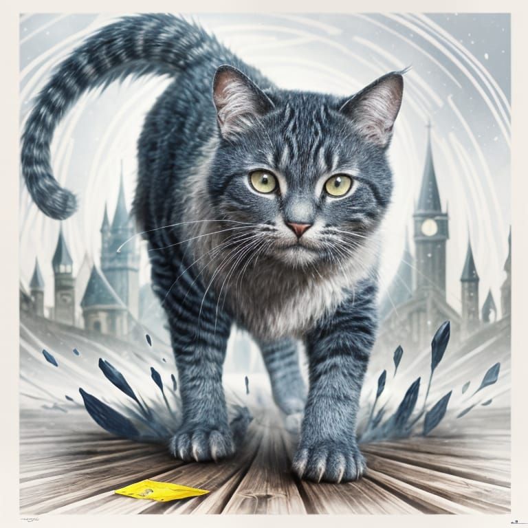 Mysterious Feline Confronts Hogwarts Director in Vibrant Pop...