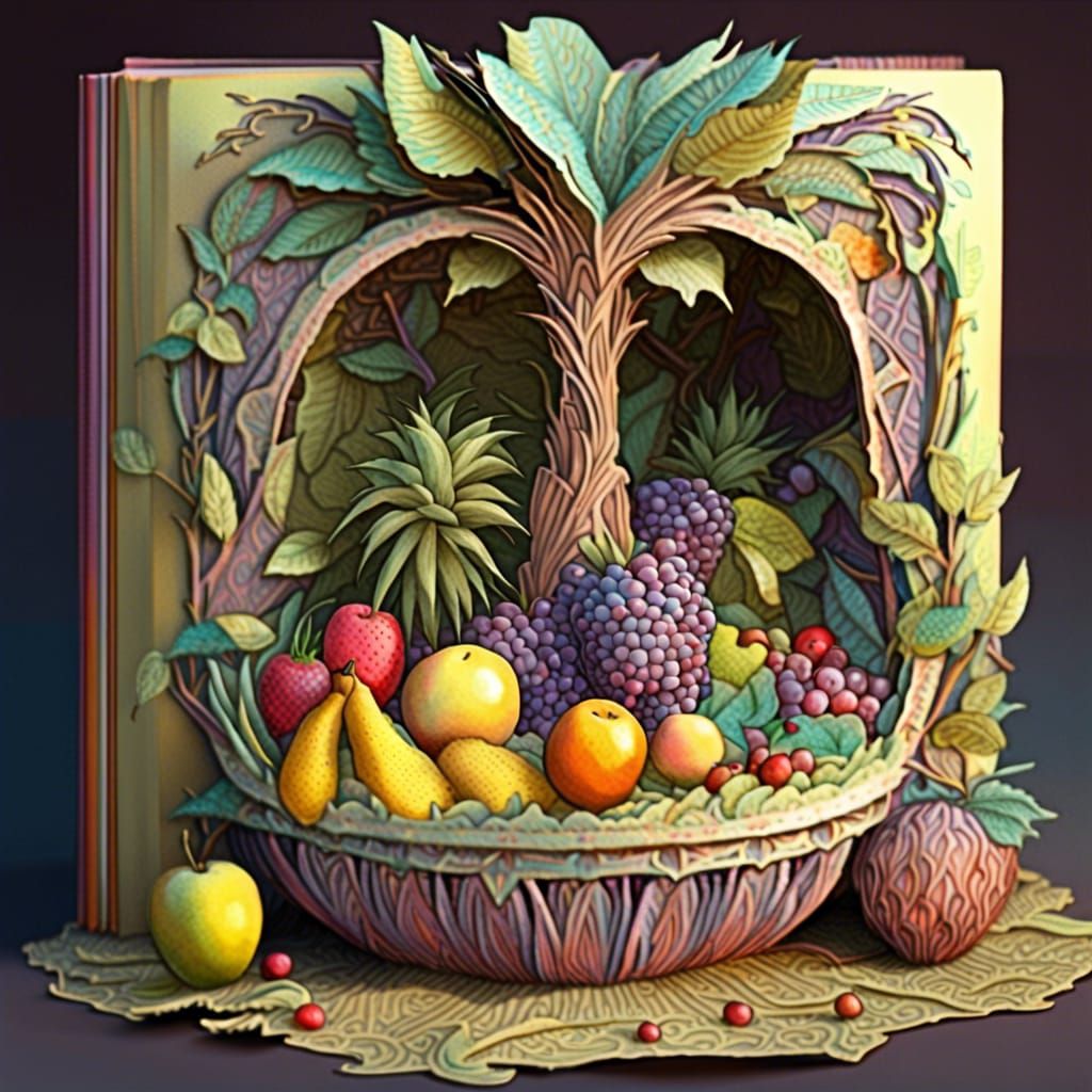 Enchanted 3D Fruit Basket Pop-Up Book