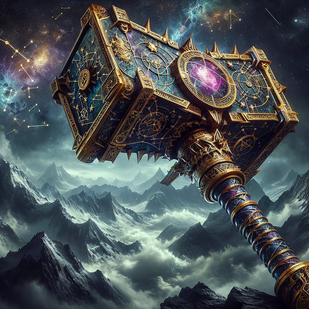 Celestial Warhammer Forged of Astral Metal on Zenithra