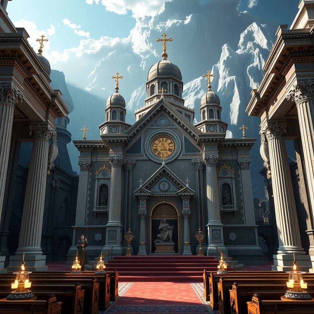 Orthodox Church in Epic 3D Game Style
