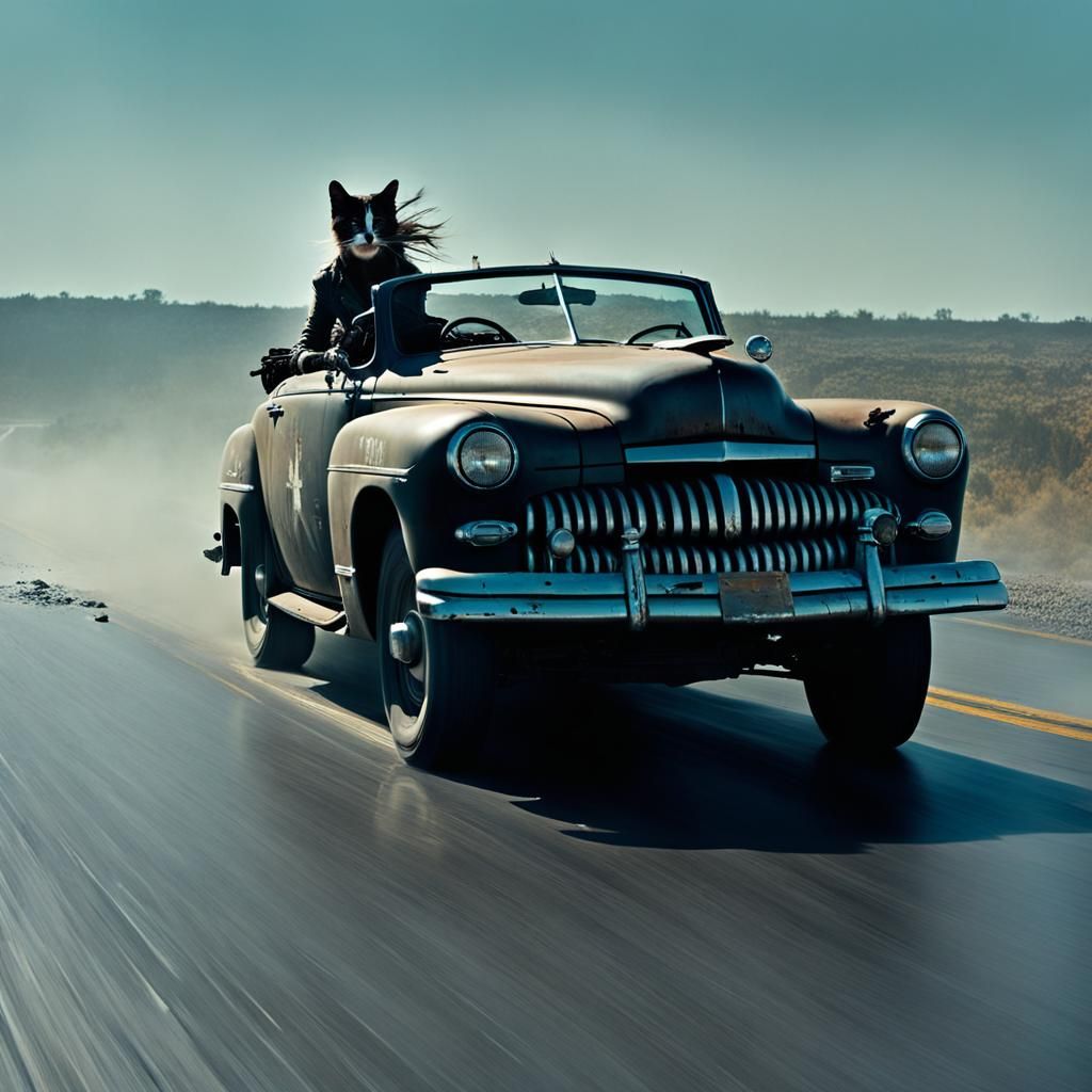 Catgirl Driver in Post-Apocalyptic Mercury