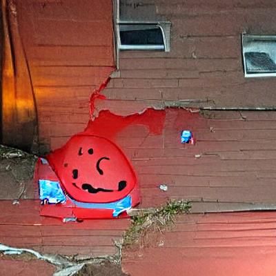 Kool-Aid Man's Night of Regret: An AI Interpretation