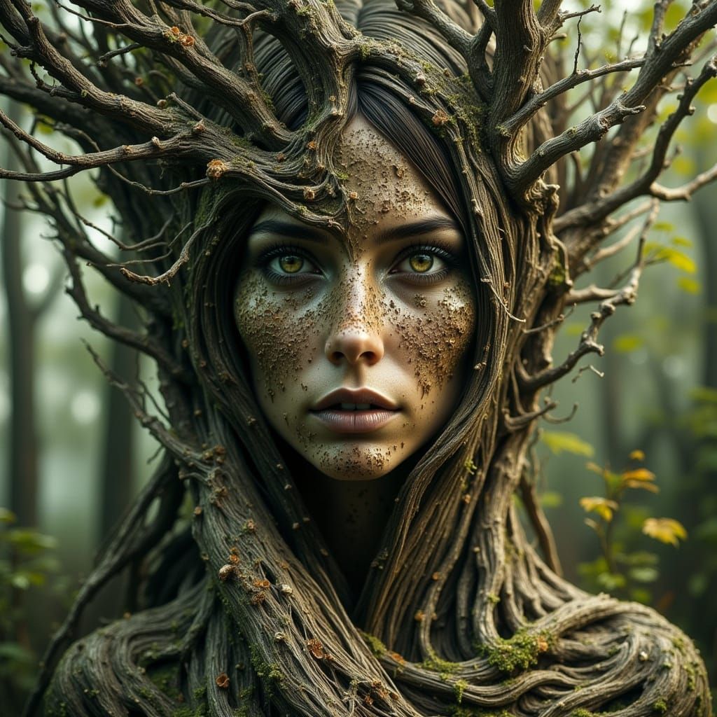 Woman Transformed into Gnarly Old Tree