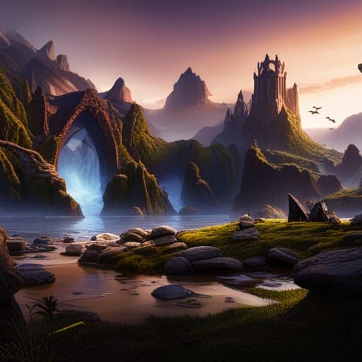Fantastical Matte Painting in Deep Color