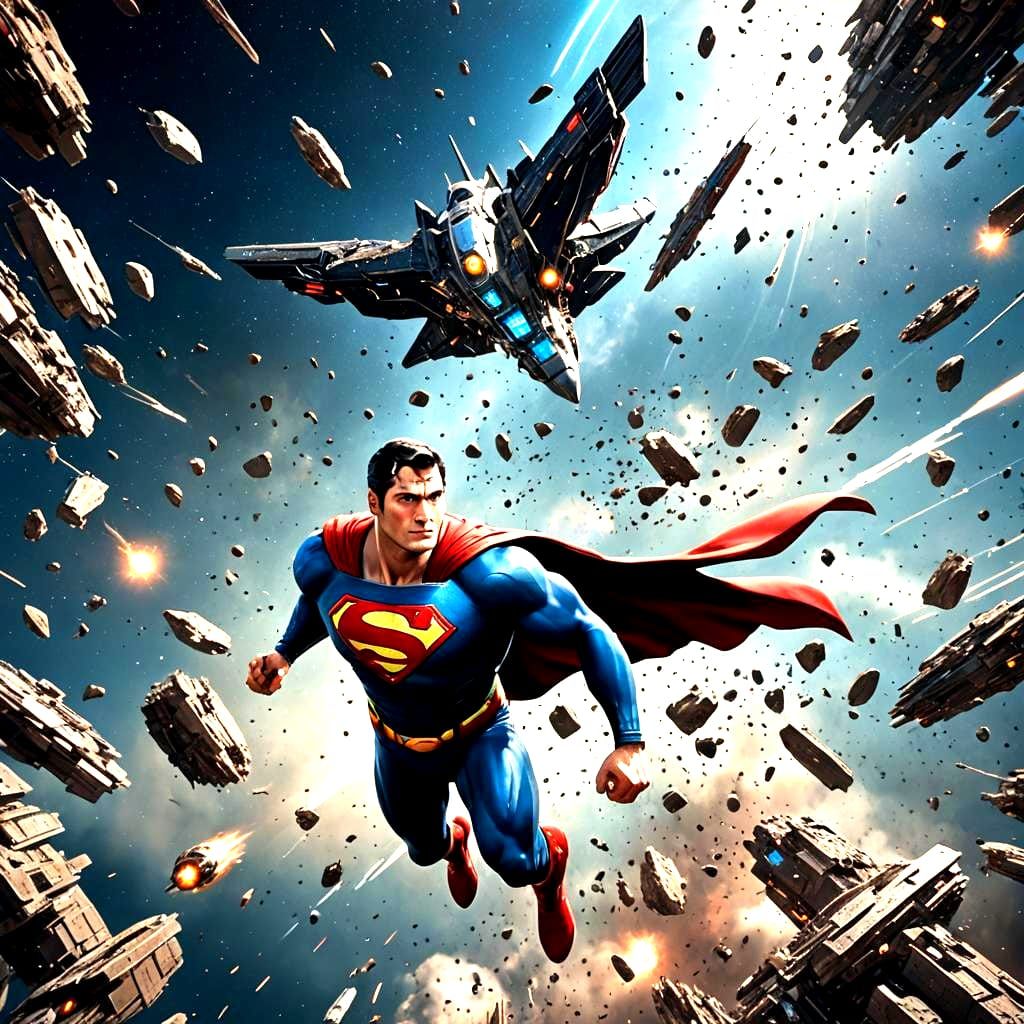 Superman in Space: Detailed Matte Painting