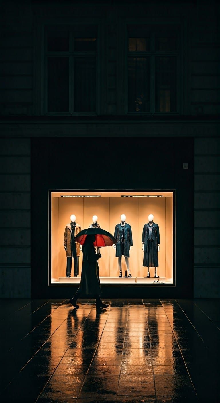 Sophisticated Evening at ZARA Women's Clothing Store Window