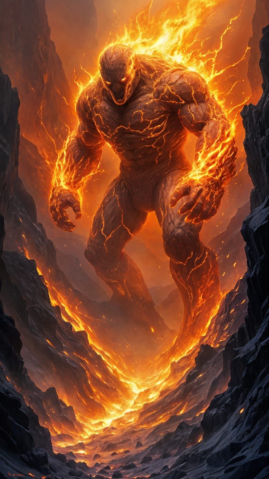 Magma Golem Unleashes Fury in Volcanic Ruins