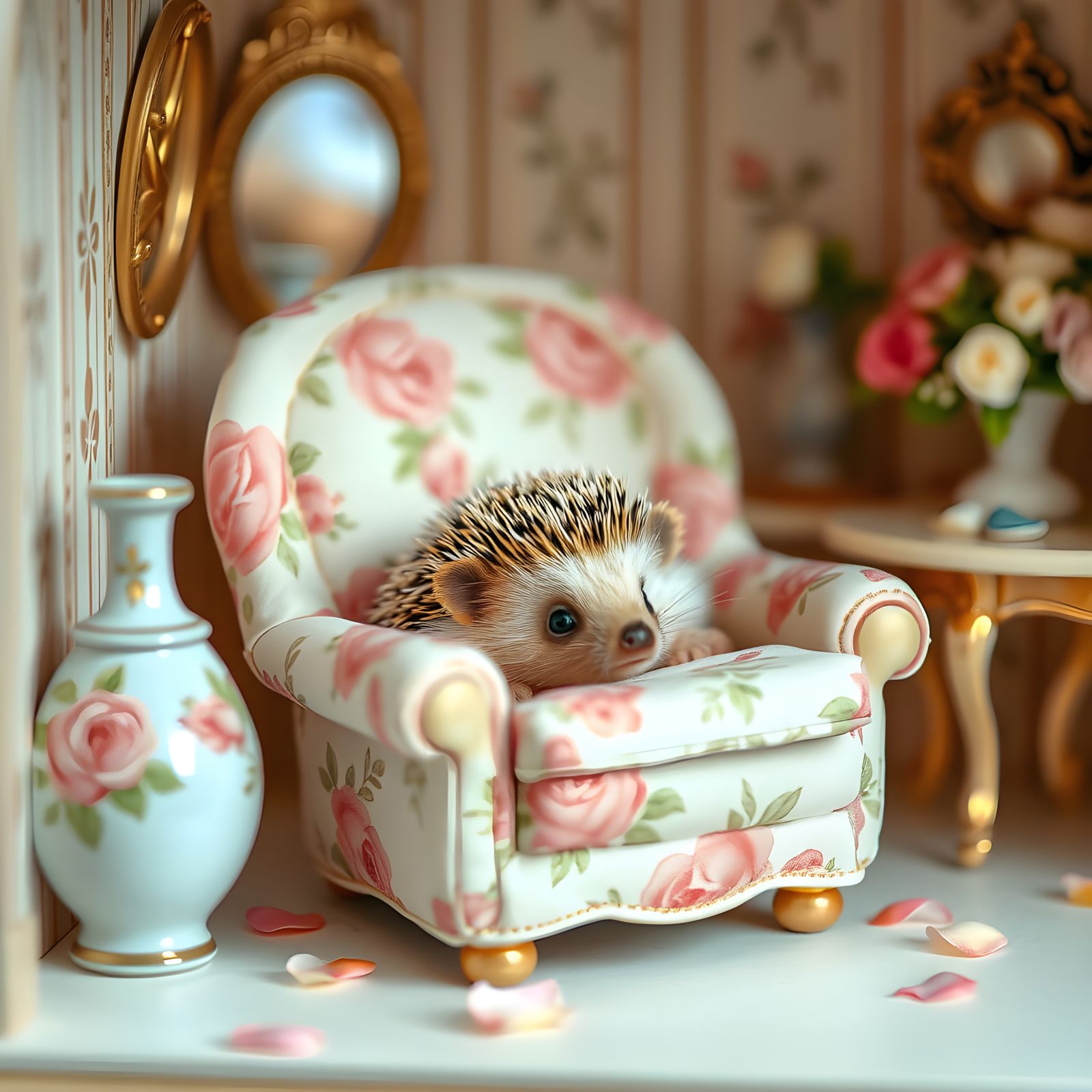 Whimsical Hedgehog Dollhouse Resident