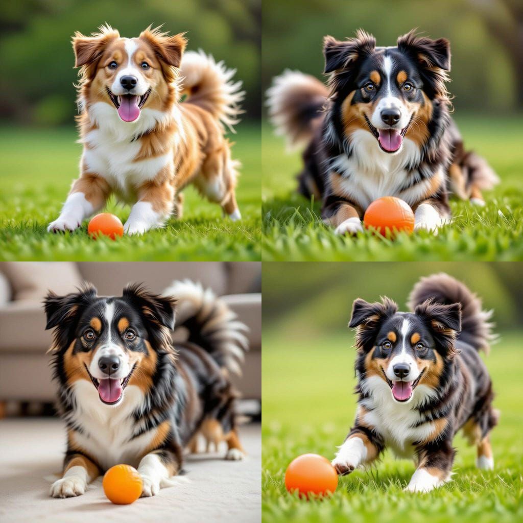 Happy Dog Plays Fetch with Bright Red Ball