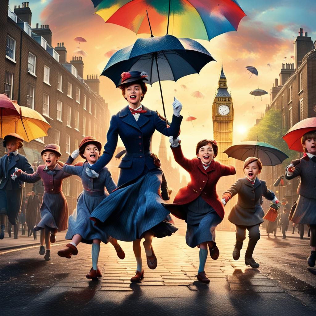 Mary Poppins and Bert's Joyful London Street Dance