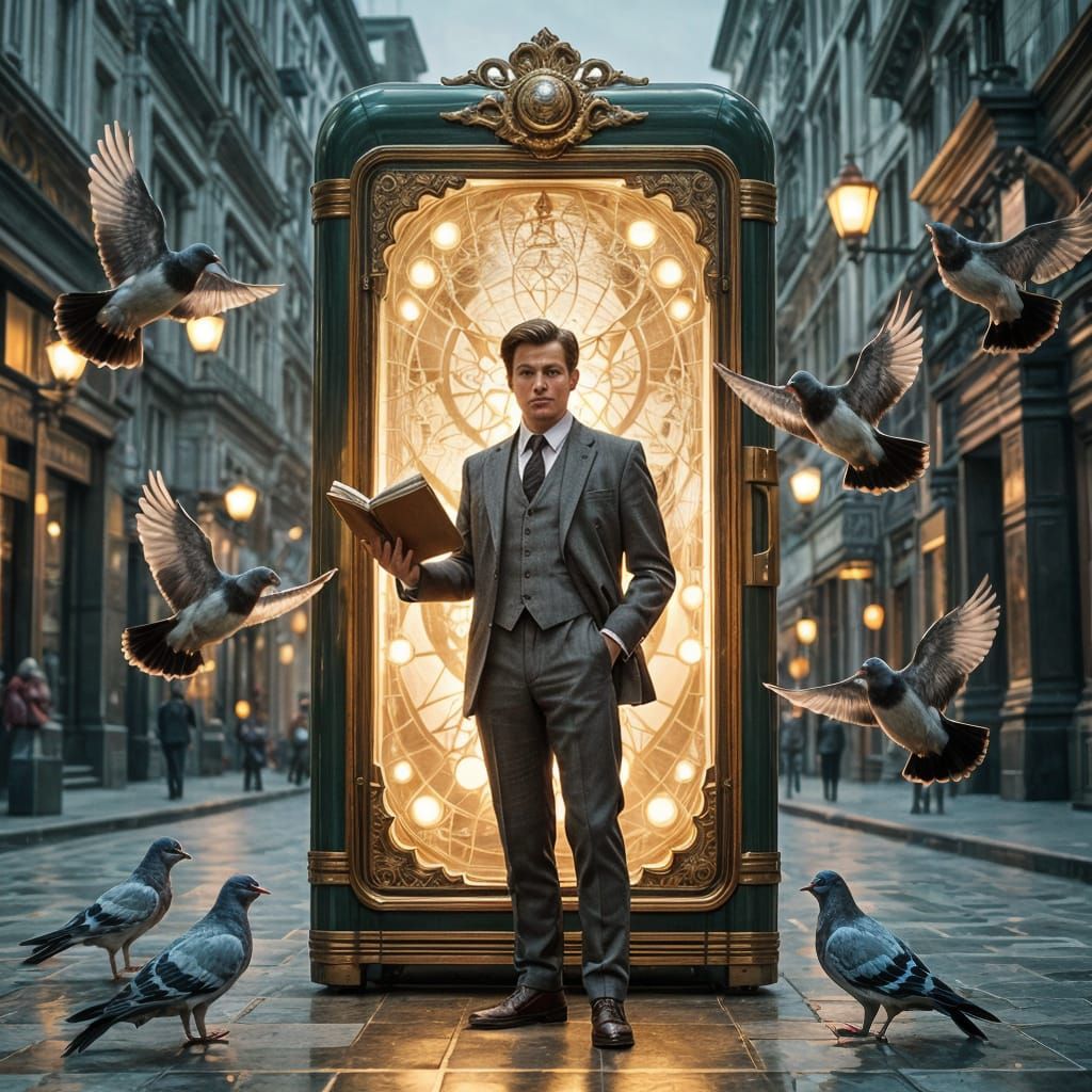 Art Deco Refrigerator with Celestial Energy