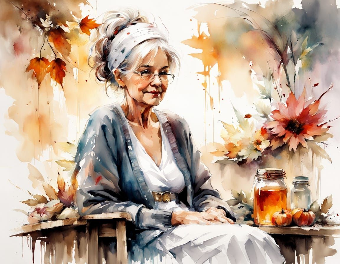 Nostalgic Farmstand Scene in Autumn Light