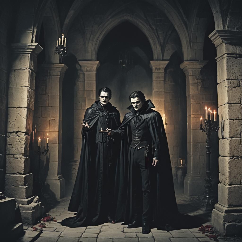 Vampire Lord's Invitation: A Gothic Horror Scene