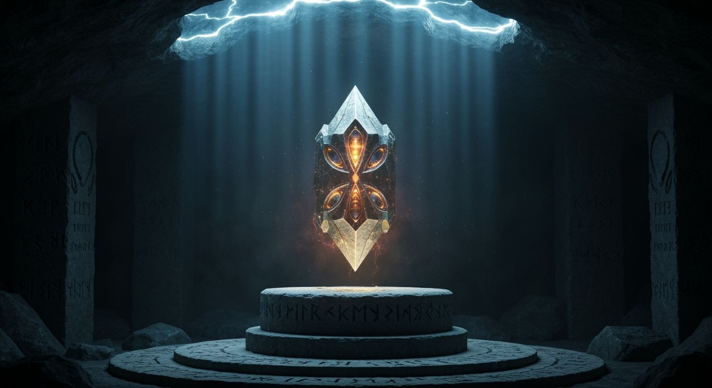 Cosmic Artifact of Element 115: Glowing Crystal in Dark Cave...