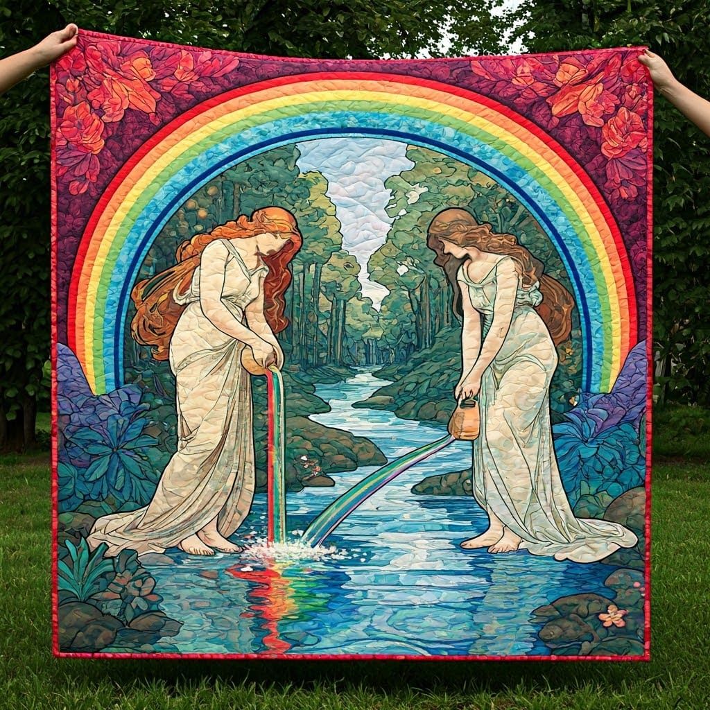 Art Nouveau Quilt in Vibrant Colors